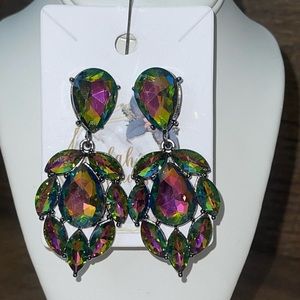 Oil Spill Rhinestone Earrings